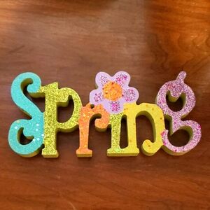 SPRING glitter sign